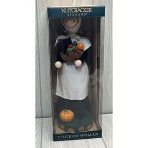Vintage Nutcracker Village Pilgrim Woman 1999 May Dept Store 14" - UNOPENED/READ